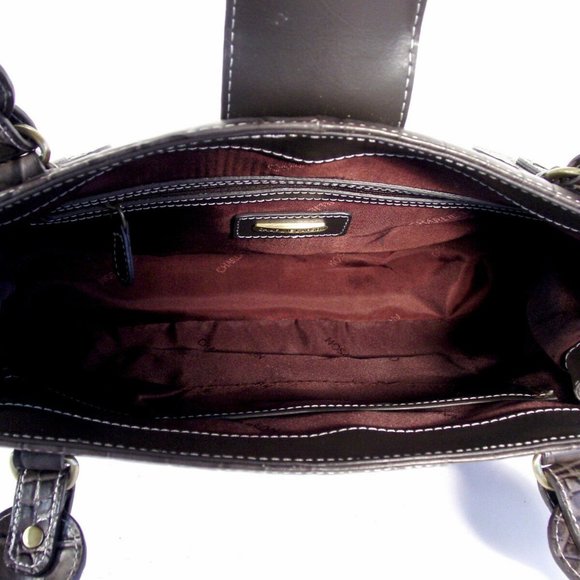 CHARLIE LAPSON Croc Embossed Brief Business Bag - Picture 5 of 7